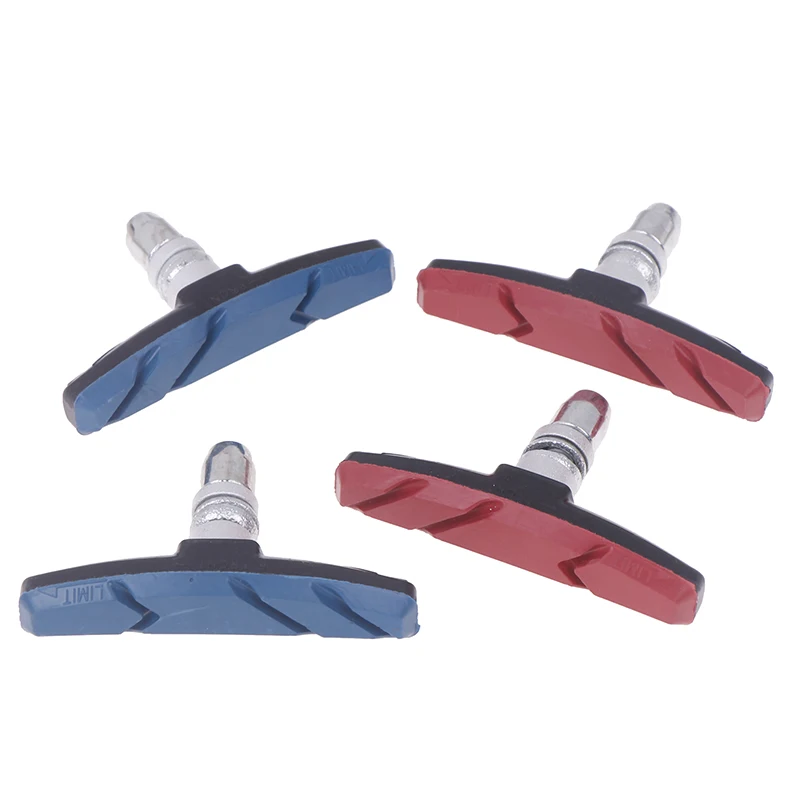 1Pair Bike Brake Pads V-Brake Rubber Road Bike Brake Holder Pads Shoes Blocks Rim Brake Anti-Resistance Cycling Accessories