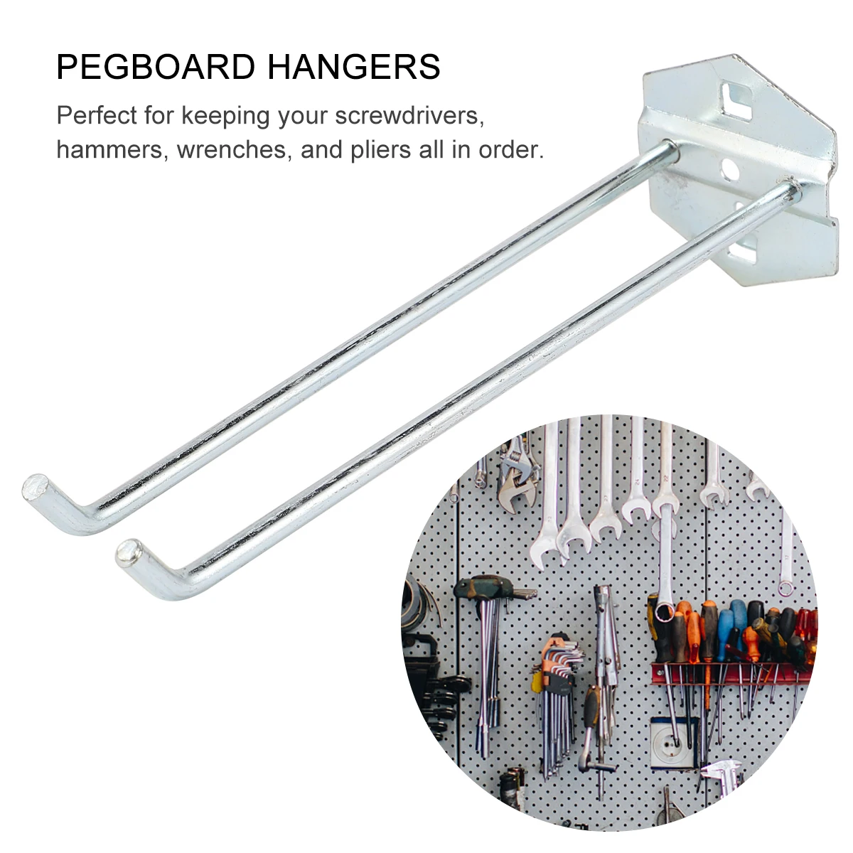 

4PCS Hook Accessories Heavy Duty Tool Racks Electroplated Pegboard Hangers Construction Long Lasting Hooks For ganizing