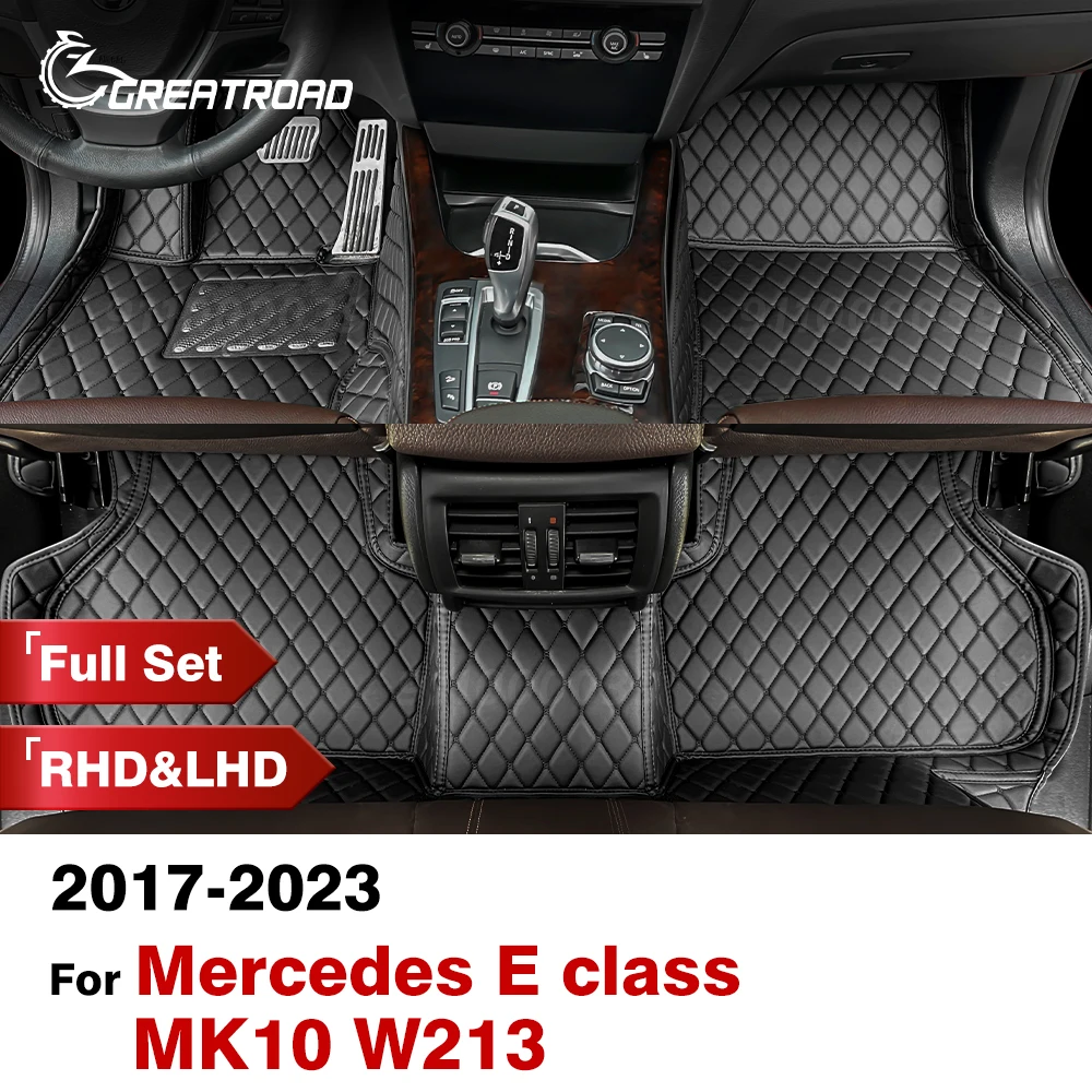 

Car floor mats for Mercedes Benz E class W213 Sedan 2017-2023 Custom auto foot Pads automobile carpet cover interior ac