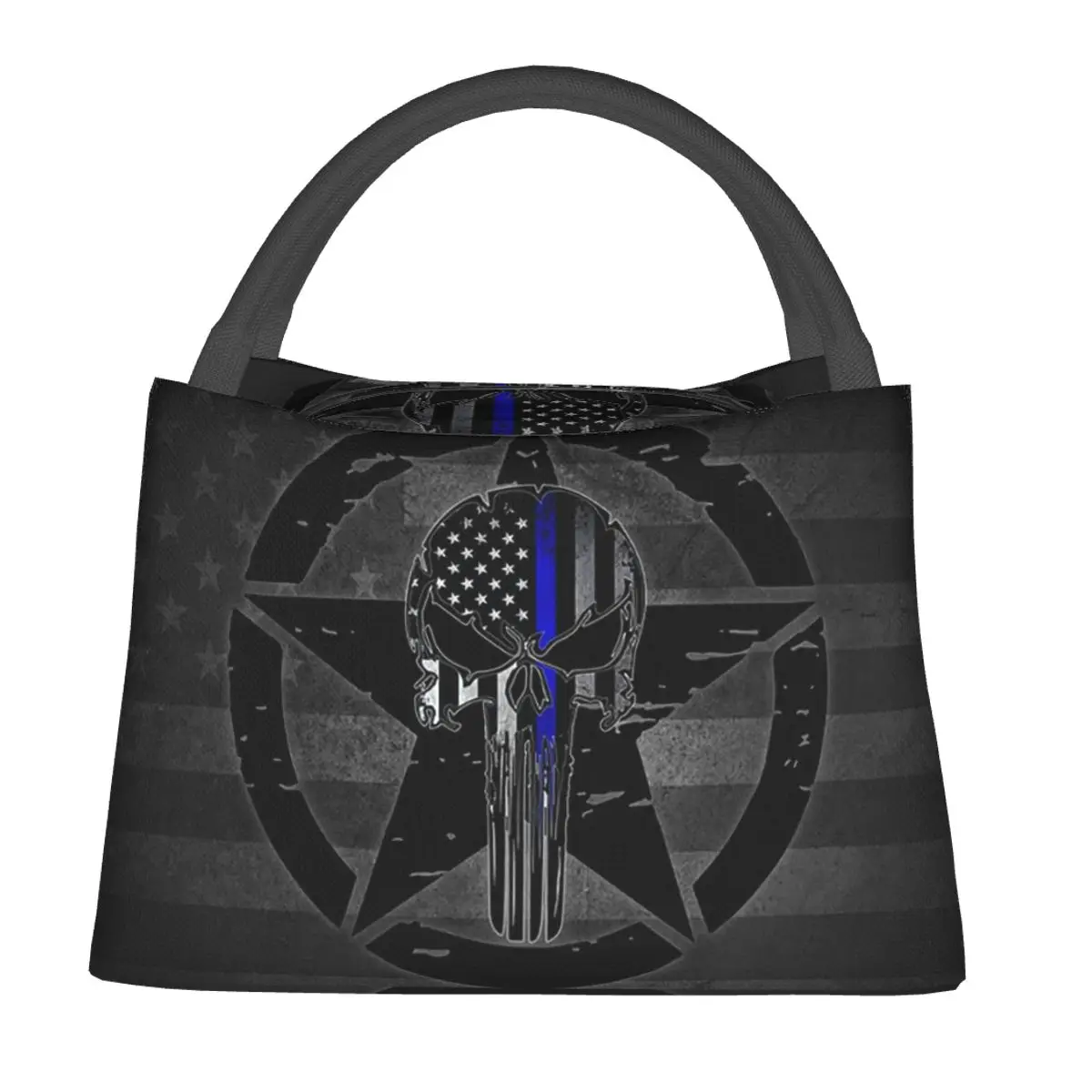 Military Tactical Skull Star Lunch Bags Insulated Bento Box Lunch Tote Picnic Bags Cooler Thermal Bag for Woman Student Office