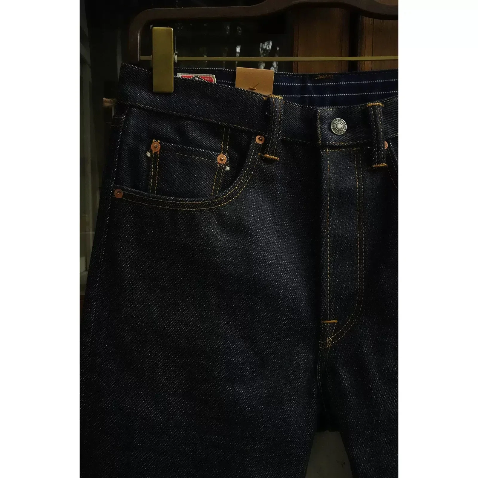 BOB DONG 22oz Heavyweight Selvage Denim Jeans Rigid Straight Fit Pants Lot N235