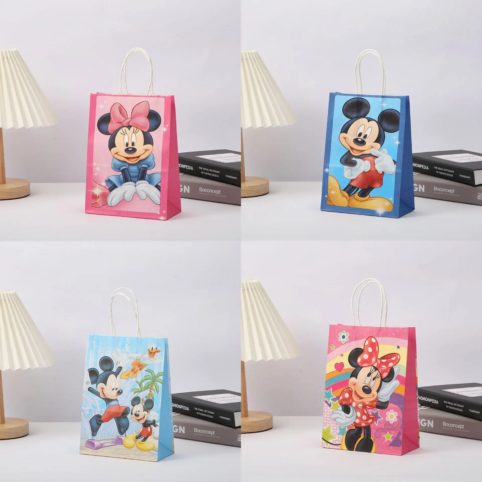 12Pcs Mickey Minnie Gift Bags Mickey Minnie Party Bags Mickey Minnie Candy Bags for Mickey Minnie Party Decoration & Mickey Minn
