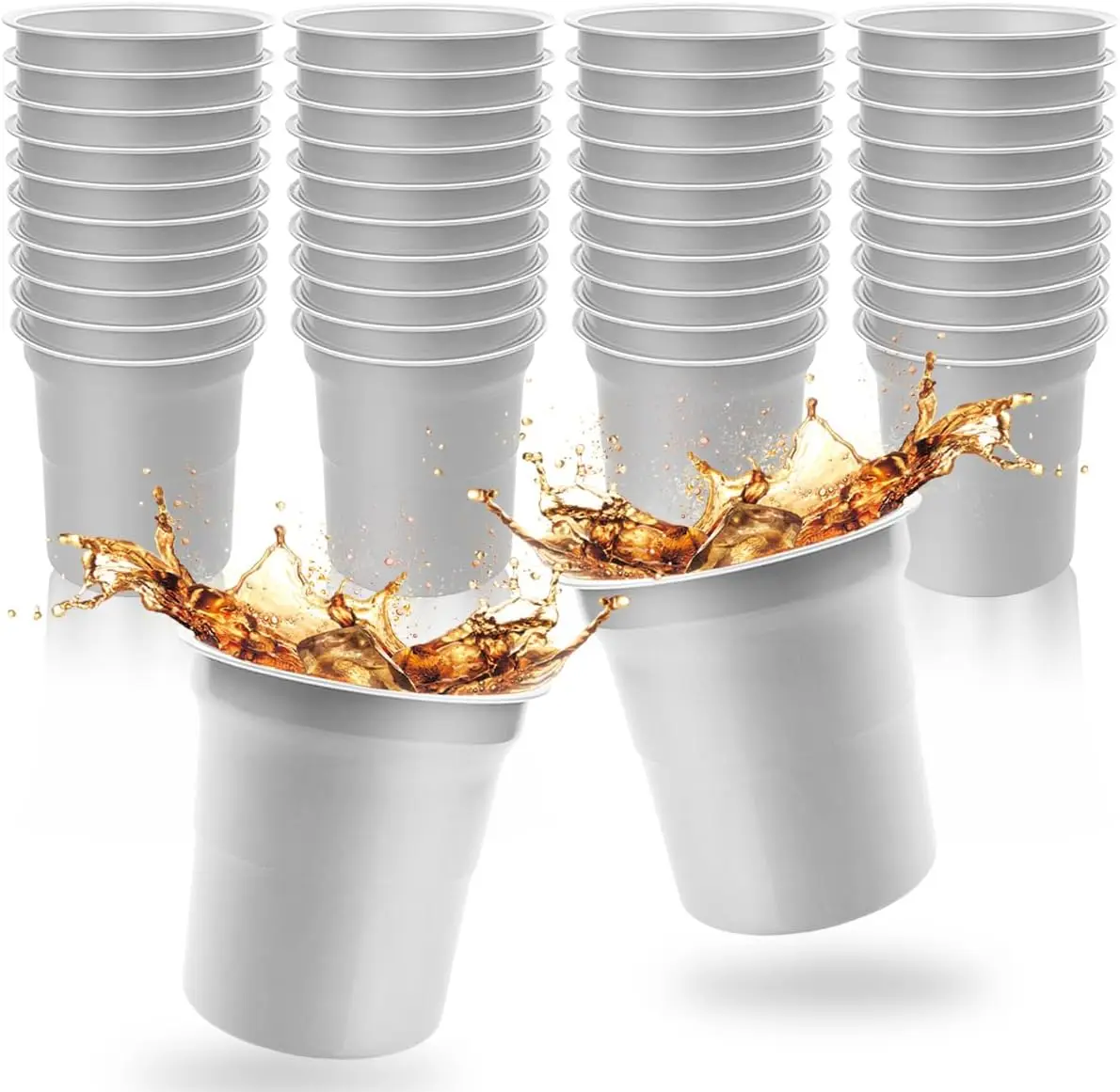 40 Pack 16 oz Aluminum Party Cups,Metal Cups Reusable Aluminum Drinking Cups,Coffee Cups,Disposable Aluminums Beers Cups