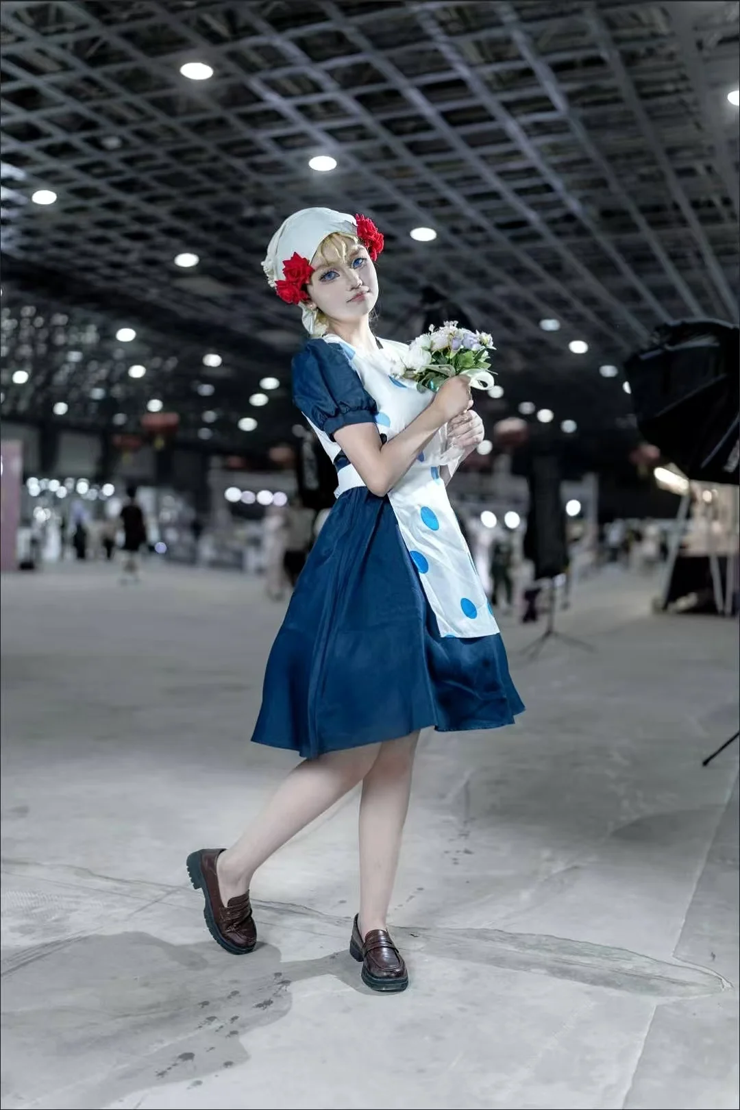 

Anime JoJo Suzi Q Cosplay Costume Maid Apron Servant Dress Outfit