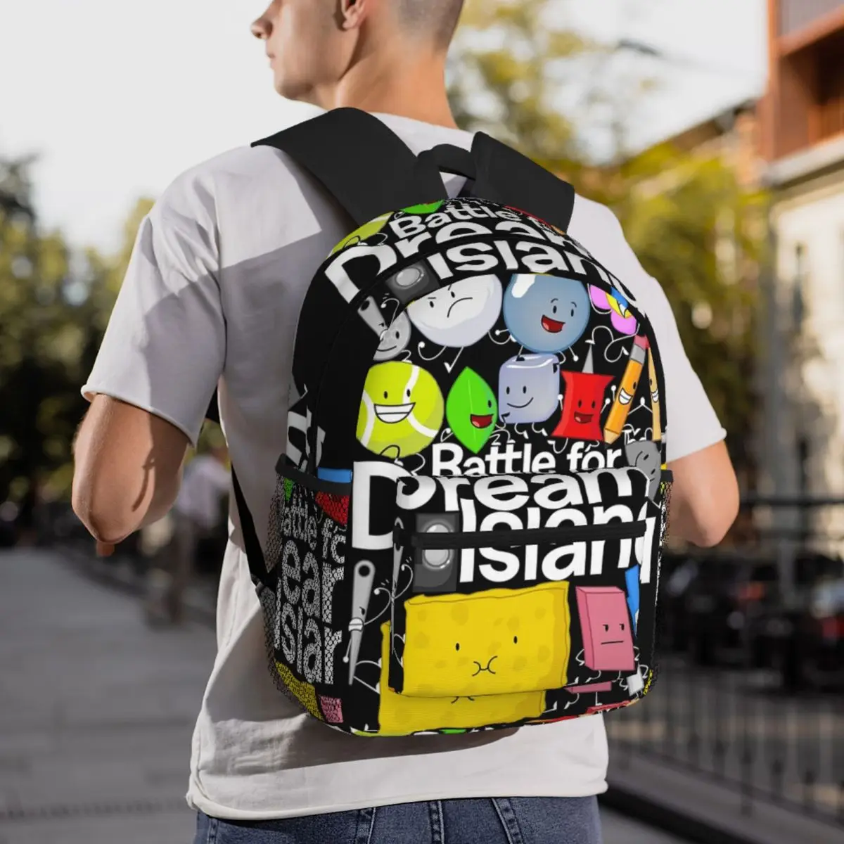BFDI Poster Black Backpack Daypack Large Capacity Kids BookBag School Bag Shoulder Bags for Men Women
