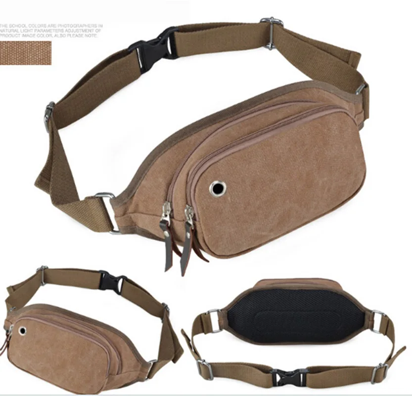 

Men's Casual Canvas Shoulder Hiking Outdoor Sport Waist Fanny Bag Phone Pocket