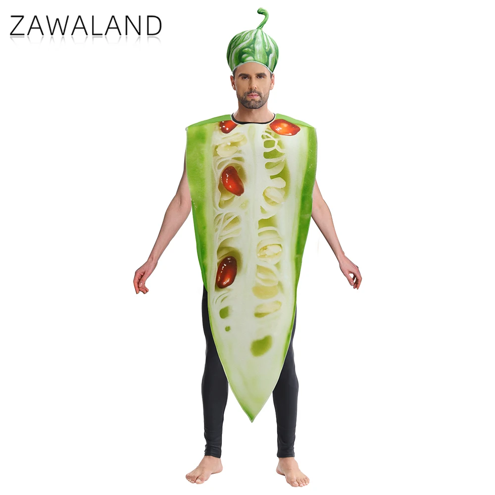 

Balsam Pear Cosplay Costume Vegetable Disguise Suit Adult 3D Printed Performance Party Dress Up Halloween Carnival Funny Outfit