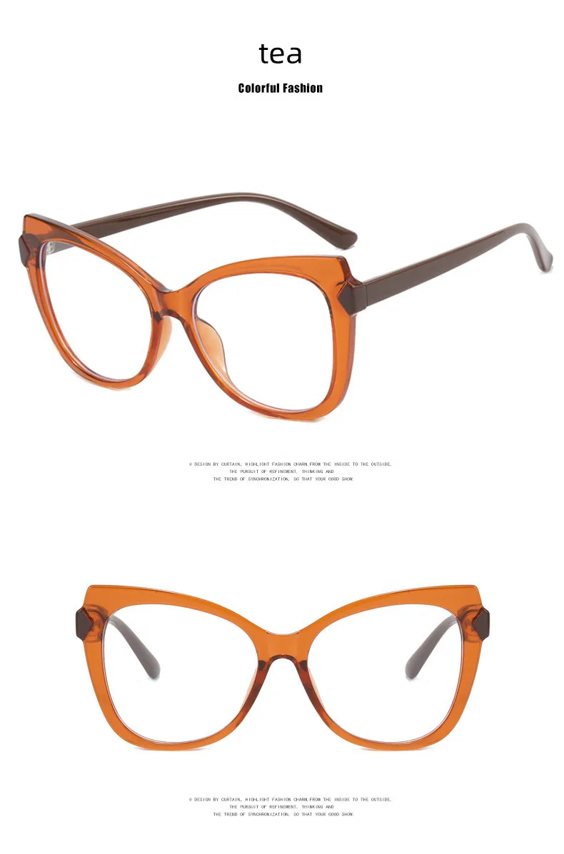 Mode Marke Luxus Design Retro Oversize Leopard Dame Rahmen Photochrome Anti Blau Licht Hyperopie Lesebrille 0 Bis + 6 – Detail 14