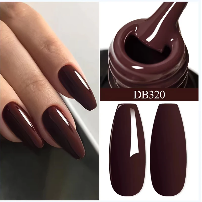 Mtssii 6ML Dark Coffee Gel Nagellack Braun Semi Permanent UV Gel Herbst Winter Beliebte Soak Off Nail art Gel Lack