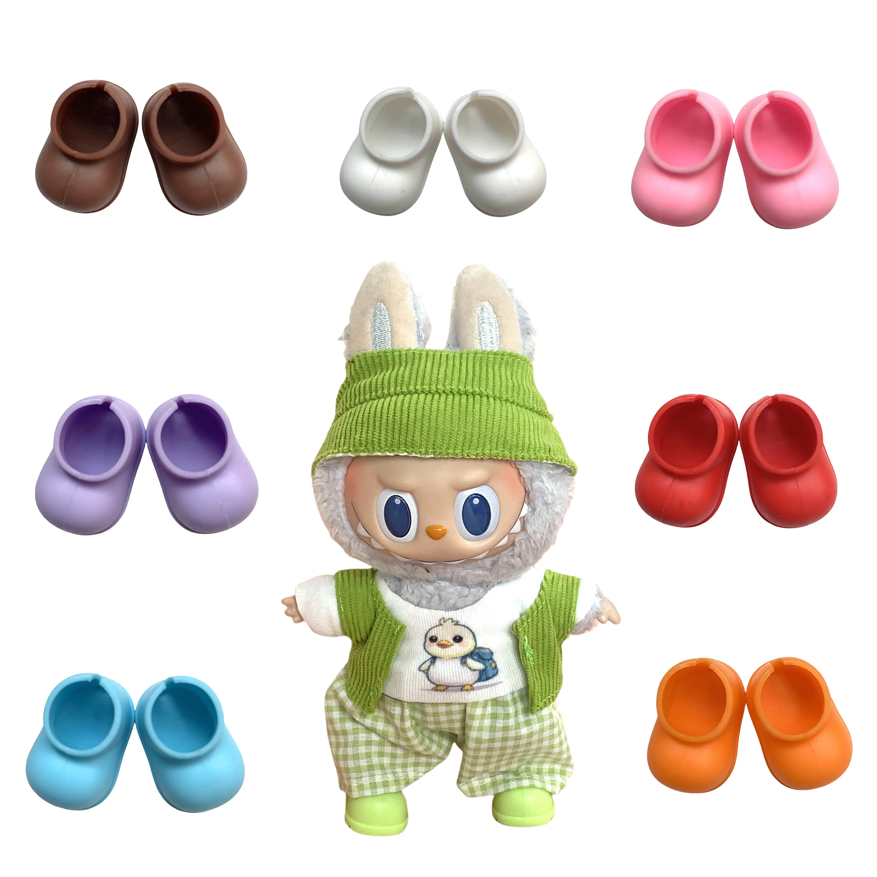 

17cm Labubu Keychain Charm with Changeable Shoes & Boots Accessories