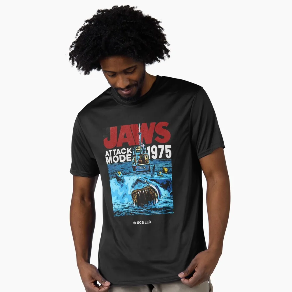 Jaws Horror Movie Halloween Gift T Shirt Vintage Amity Island Great White Shark Graphic Tops Unisex Short Sleeve Streetwear Tees