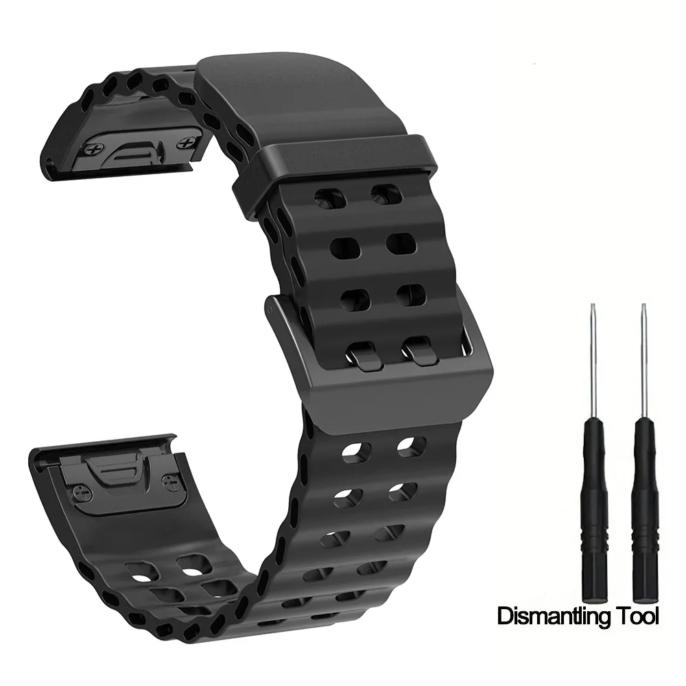 Silicone Watch Strap 26mm 22mm For QuickFit Garmin Band Fenix 8 7X 7 7S 6X 6 Pro 5 5X Epix 2 Forerunner 965 955 945 Instinct 2