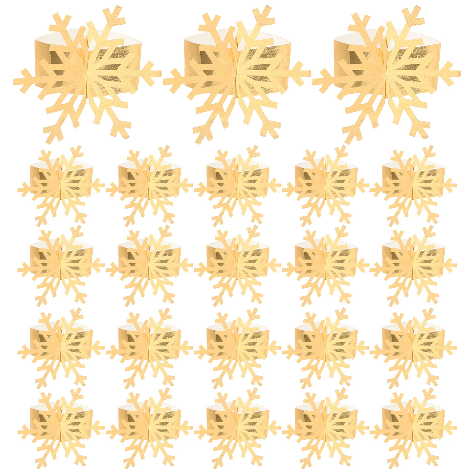 

25Pcs Christmas Table Decor Snowflake Napkin Rings Set Paper Napkin Holders for Holiday Party Dining Room Festive Decor