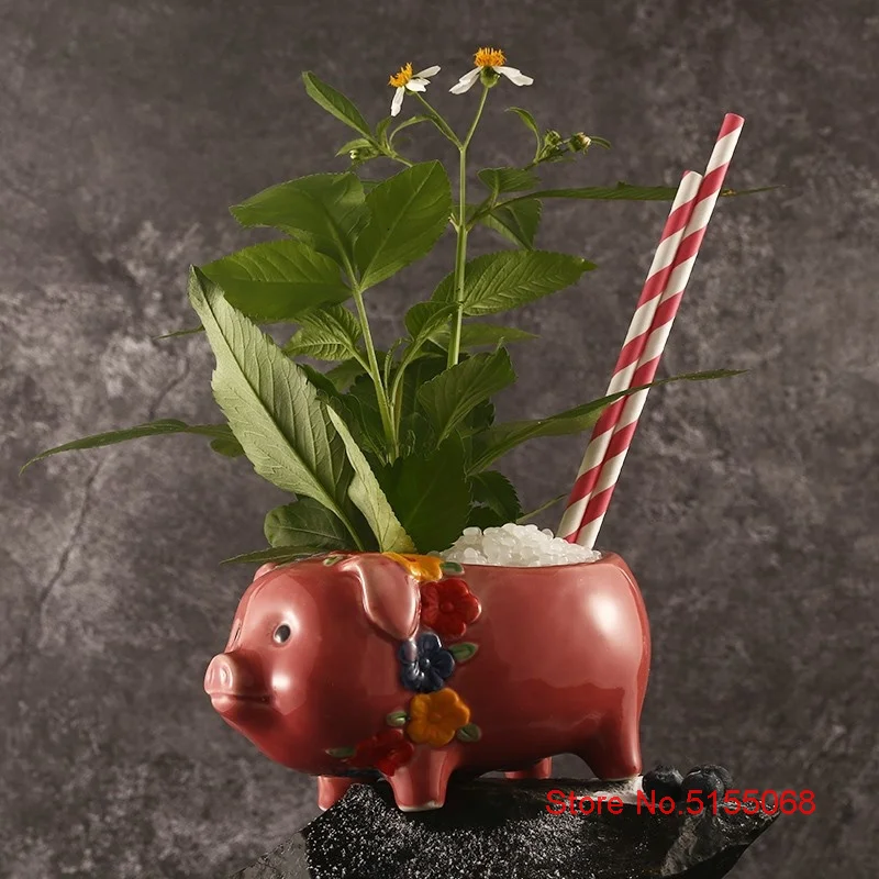 North America Hawaii Bar Garland Red Pig TIKI Mugs 460ml Funny Specialty Drinks Cocktail Cups Smoothies Glass Desserts Utensils