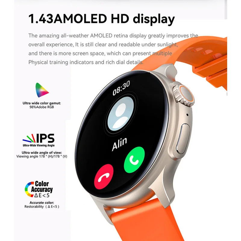 2023 New Smart Watch K58 1.43-inch AMOLED Bluetooth Call AI Voice Assistant Heart Rate Fitness Tracker Men Women Smartwatch 시계