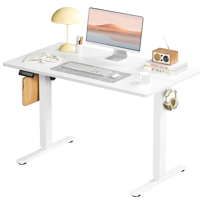 Standing Desk, Adjustable Height Electric Sit Stand Up Down Computer Table, 40x24 Inch Ergonomic Rising Desks Workstation, White eiyuden chronicle rising ps4