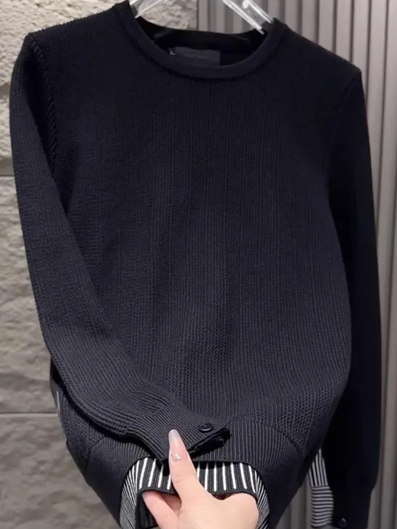 

Мужской повседневный вязаный свитер с круглым вырезом, модный, универсальный, простой дизайн, осенне-зимний сезон, молодежный стиль, разные цвета