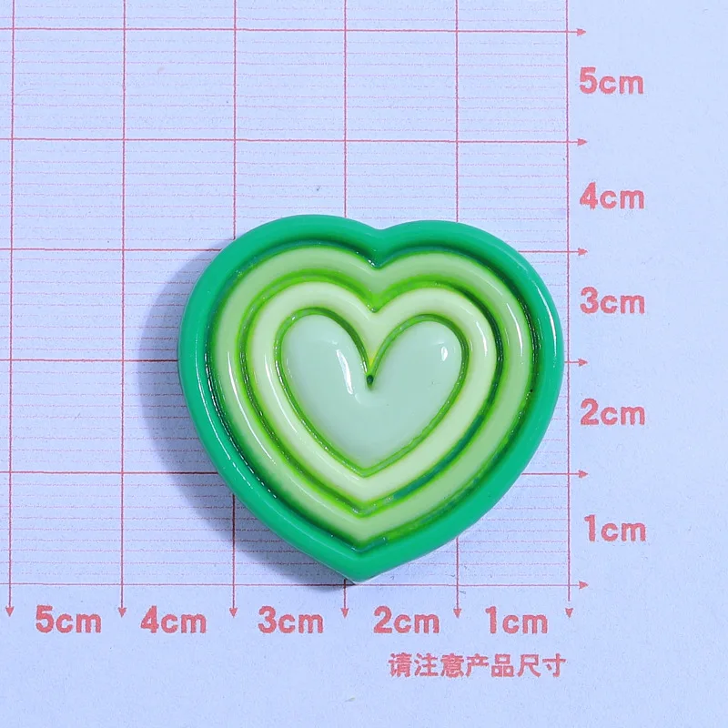 10pcs New Resin Heart Shape Cabochon Flatback for Scrapbooking Craft Rainbow Colorul Love Hearts Embellishment Vintage Accessory