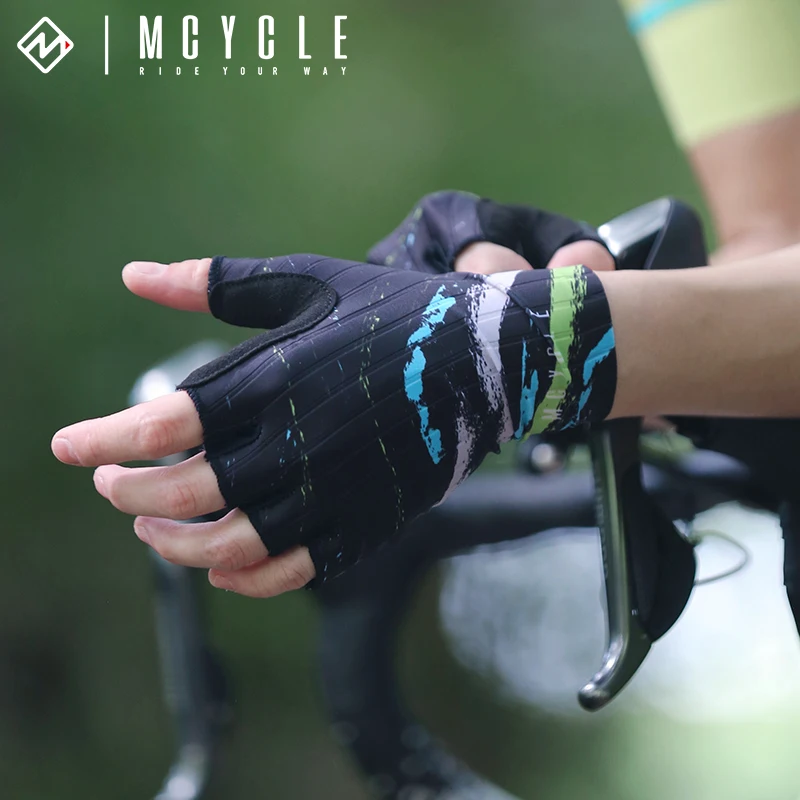 Mcycle Half Finger Cashmere Gel Sport Cycling Gloves Half Finger Motorcycle Gloves for Men Mountain Bicycle Bike Gloves