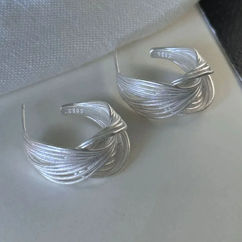 925 فضة خمر أقراط للنساء العصرية بسيطة Interware خطوط القرط مجوهرات منع الحساسية اكسسوارات الحفلات