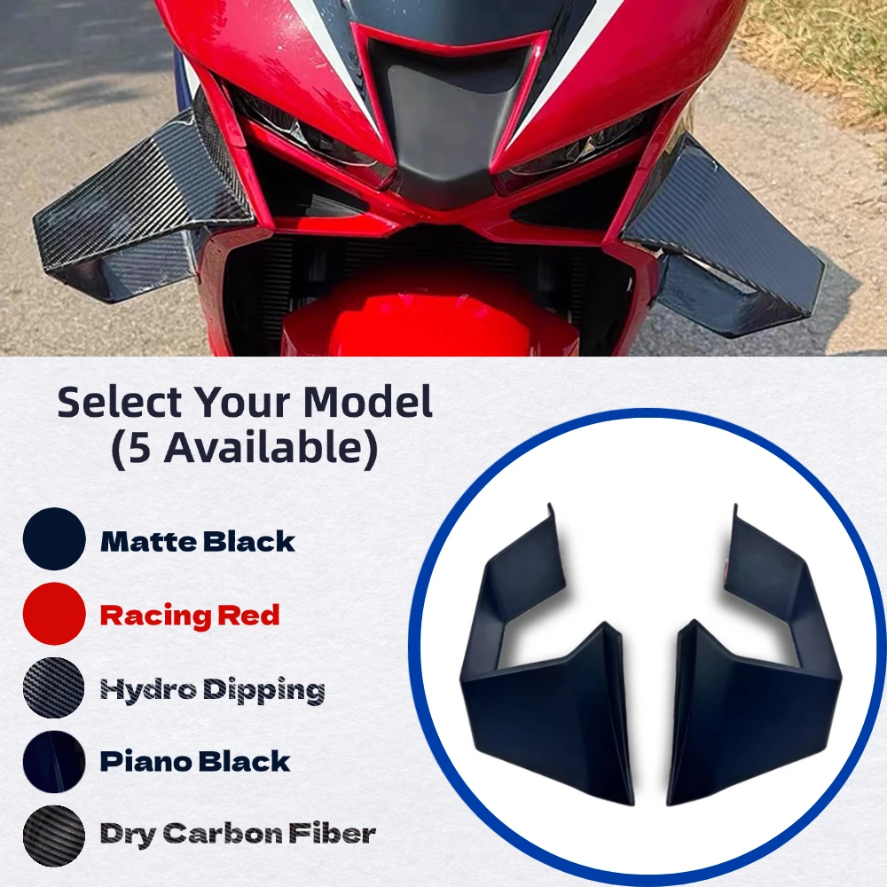 For Honda CBR650R 2024 2025 Motorcycle Aerodynamic Wings Side Fairing Spoiler Wind Blades Racing Style Aero Winglets Stablizer