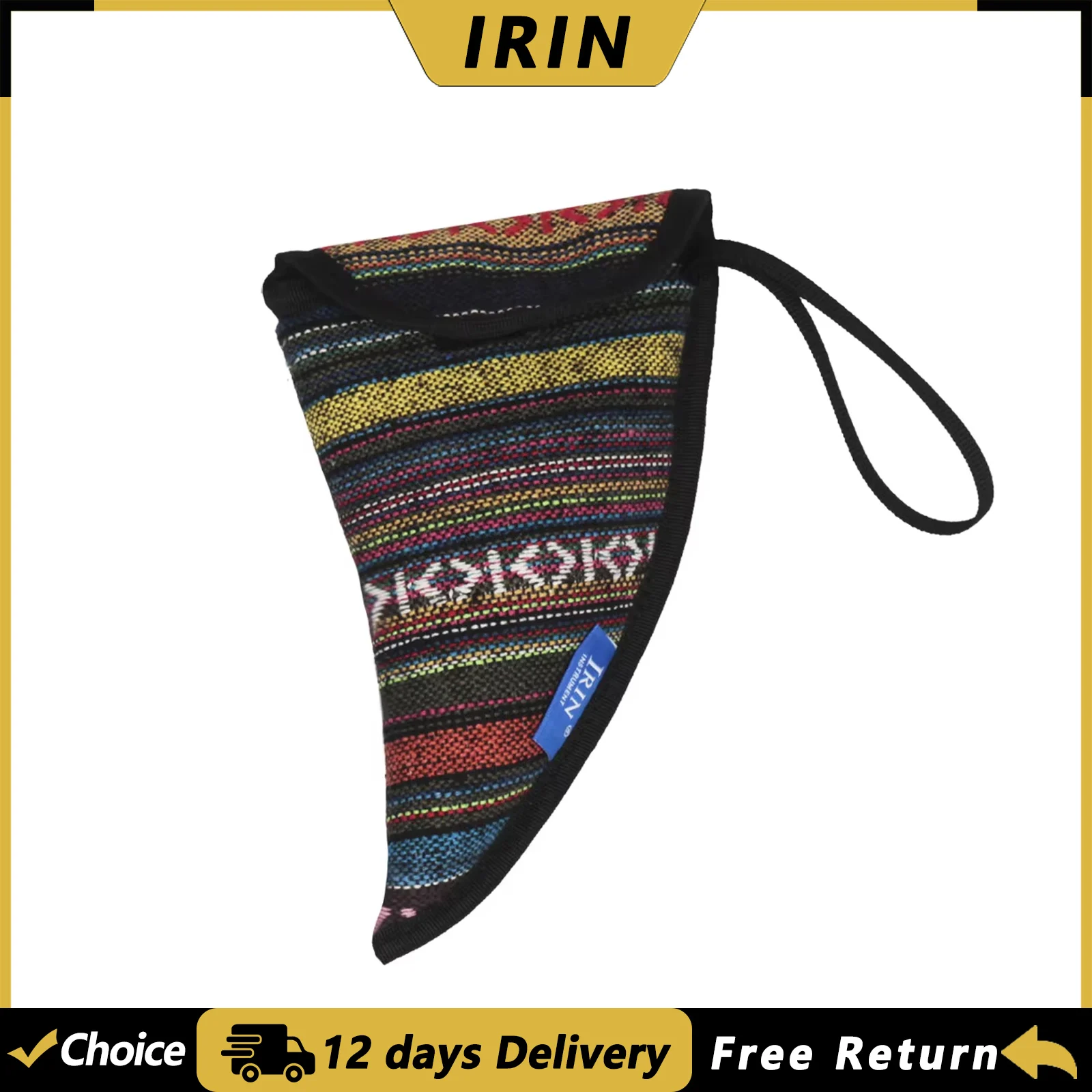 IRIN Ocarina Case Colorful Stripes Storage Bag Portable Waterproof Triangle Cloth Bag Woodwind Instrument Parts & Accessories