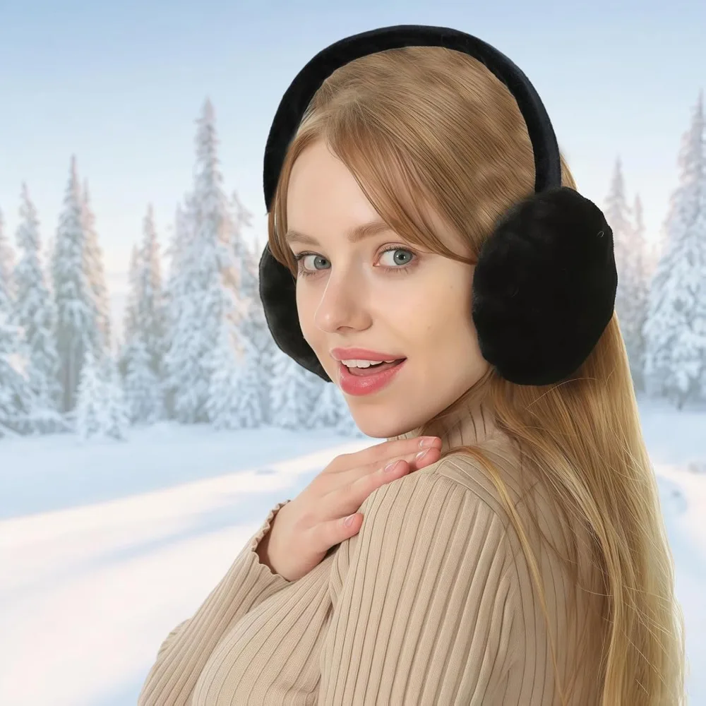 أغطية أذن للرجال والنساء في الشتاء، أغطية للأذنين من الفرو الصناعي، تدفئة الأذن الرقيقة، أغطية للأذنين قابلة للطي لتدفئة الأذن