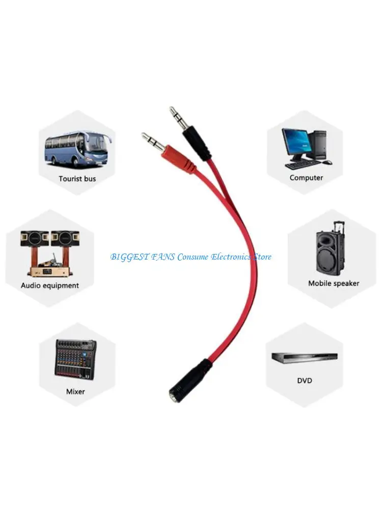 3.5MM Headsets Mic Converter Cable 20CM Flat Line for Seamlessly Connection