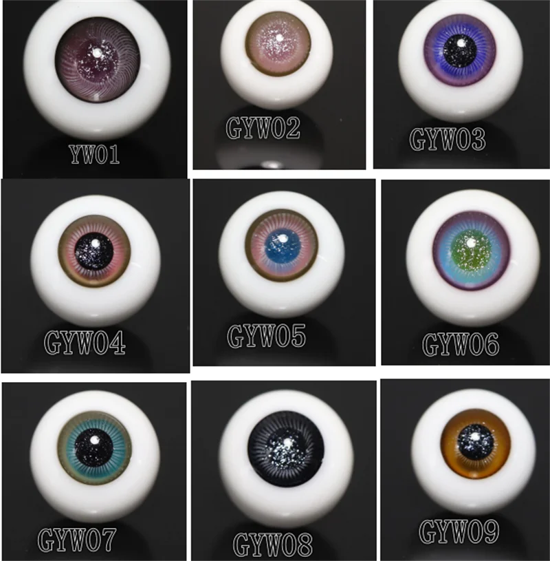 

GYW Glass Eeyeballs for 1/3 1/4 1/6 1/8 1/12 BJD 8MM 10MM 12MM 14MM 16MM 18MM Round Bling Eyes for Reborn Dolls Free Shipping