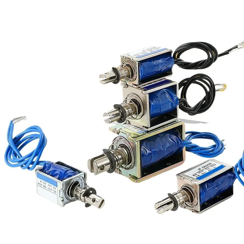 Through push-pull small micro electromagnet push rod telescopic strong pull-in switch 6V12V24V long stroke