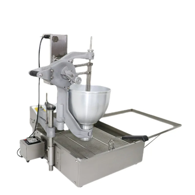 Commercial Benchtop Electric Potty Donut Machine, Stainless Steel Multi-Flower Donut Fryer