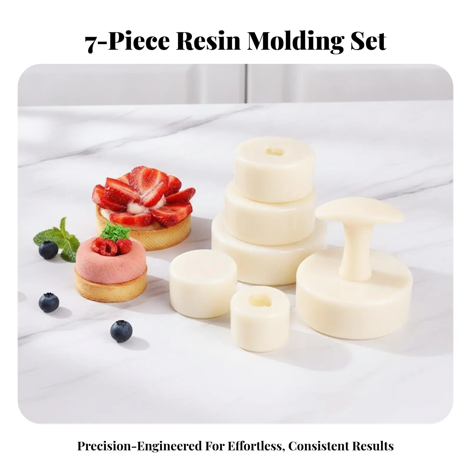Hand Press Pastry Mold Kit with Interchangeable Former Discs for Cake Knife Set and Baking Tool for Festive Dessert Prep