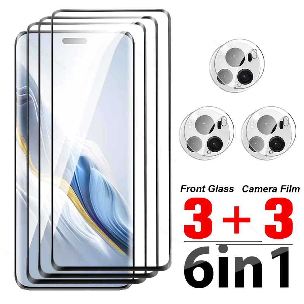 Magic6 Pro Curved Glass 6in1 For Honor Magic6Pro Tempered Glass Case On Magic 6 Lite Magic6Lite 6Lite 5G Camera Screen Protector