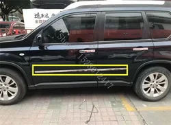For nissan X-Trail T31 2008 2009-2013 Car styling detector Stainless chrome Side Door Body Cover trim sticks Strips Molding