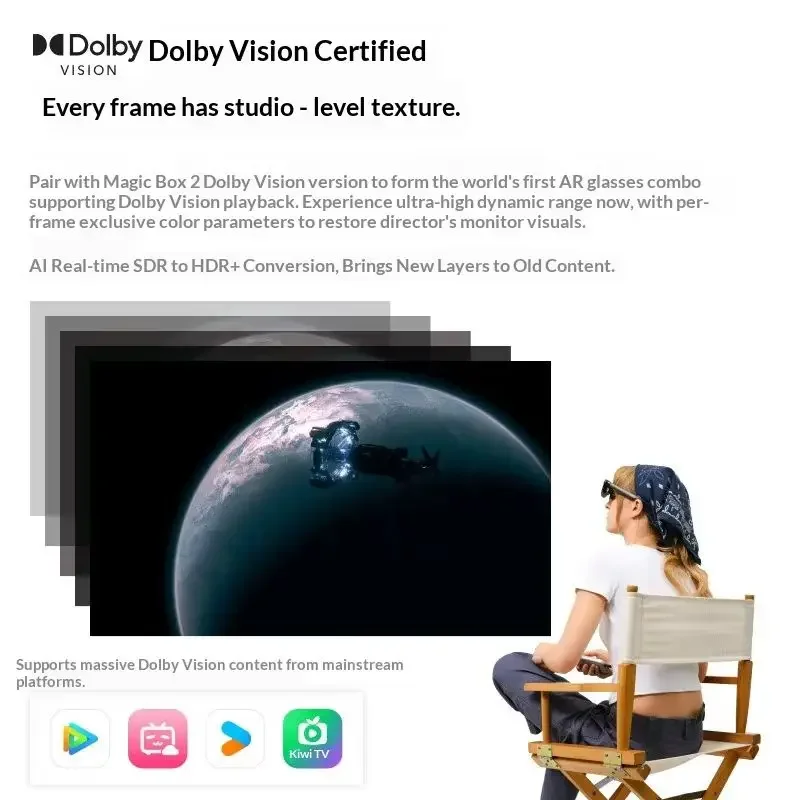 Rayneo Gt Max Ar Smart Glasses 59 Degree Fov Native 3D of Micro Oled Dolby Vision Hd Movie Watching Xr Device Ar Glasses