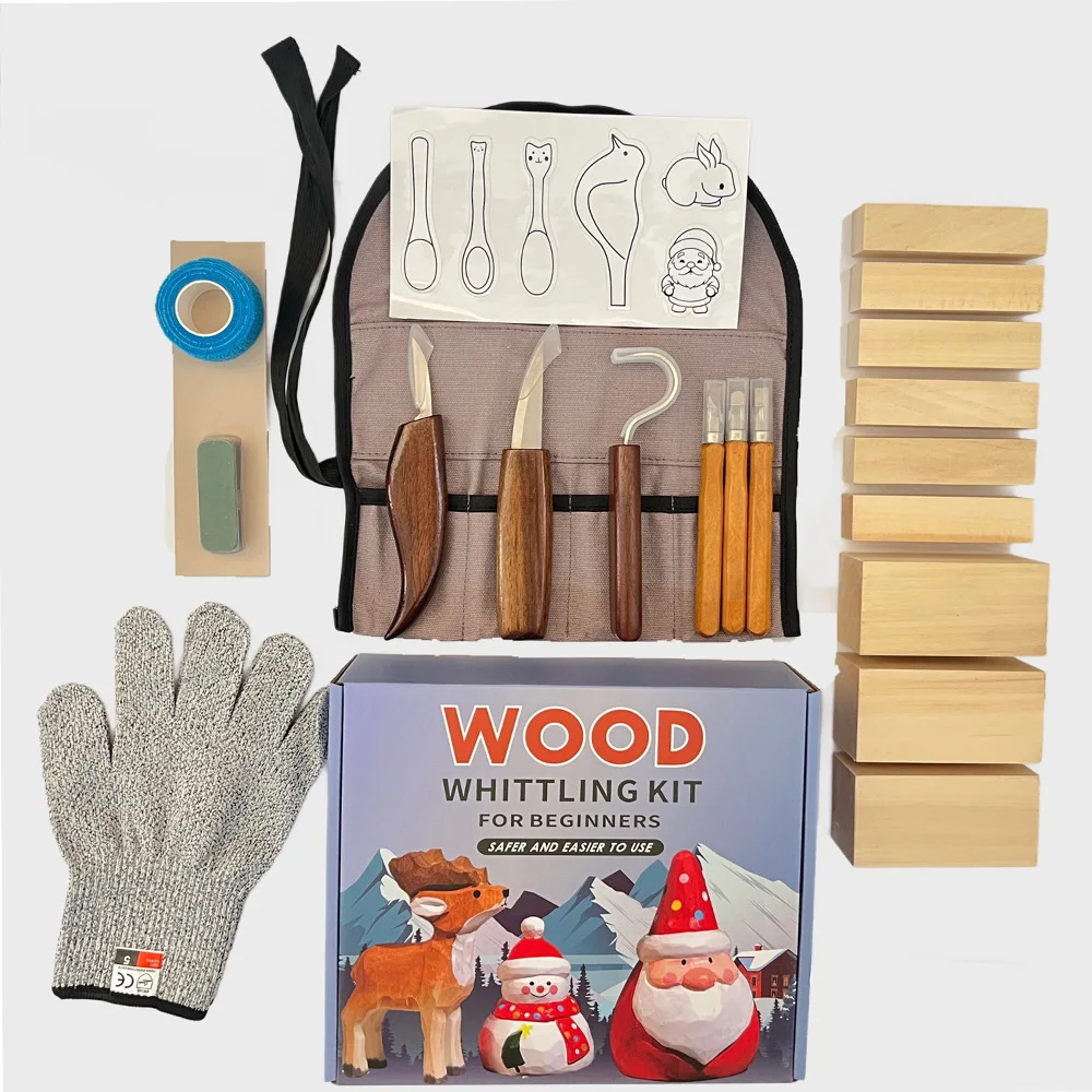 Imagen 6: Juego de cuchillos para tallar, caja de regalo, juego de cuchillos para tallar madera de 21 piezas para dar forma al madera, artista, Craftman, herramientas de carpintería, cuchillo