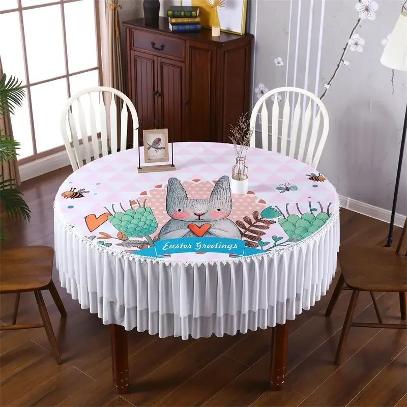 

Circular Tablecloth Waterproof Oil Resistant Thickened Anti Slip Table Mat Minimalist Table Cloth for Household Dining Tables