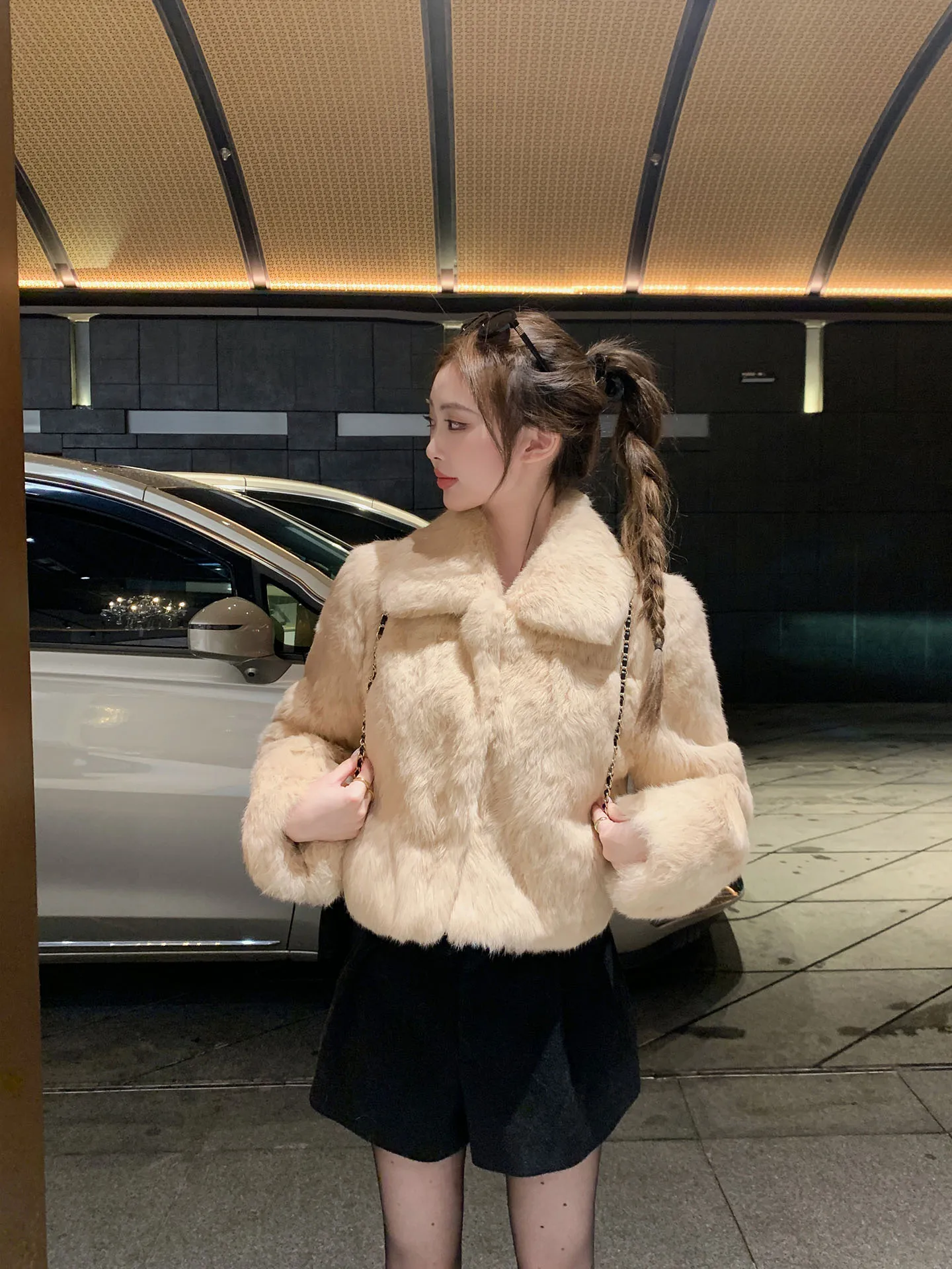 

Женское универсальное пальто из кроличьего меха GG Little Milk Rabbit 2025: новая зимняя коллекция, с воротником, из натуральной кожи, пушистое