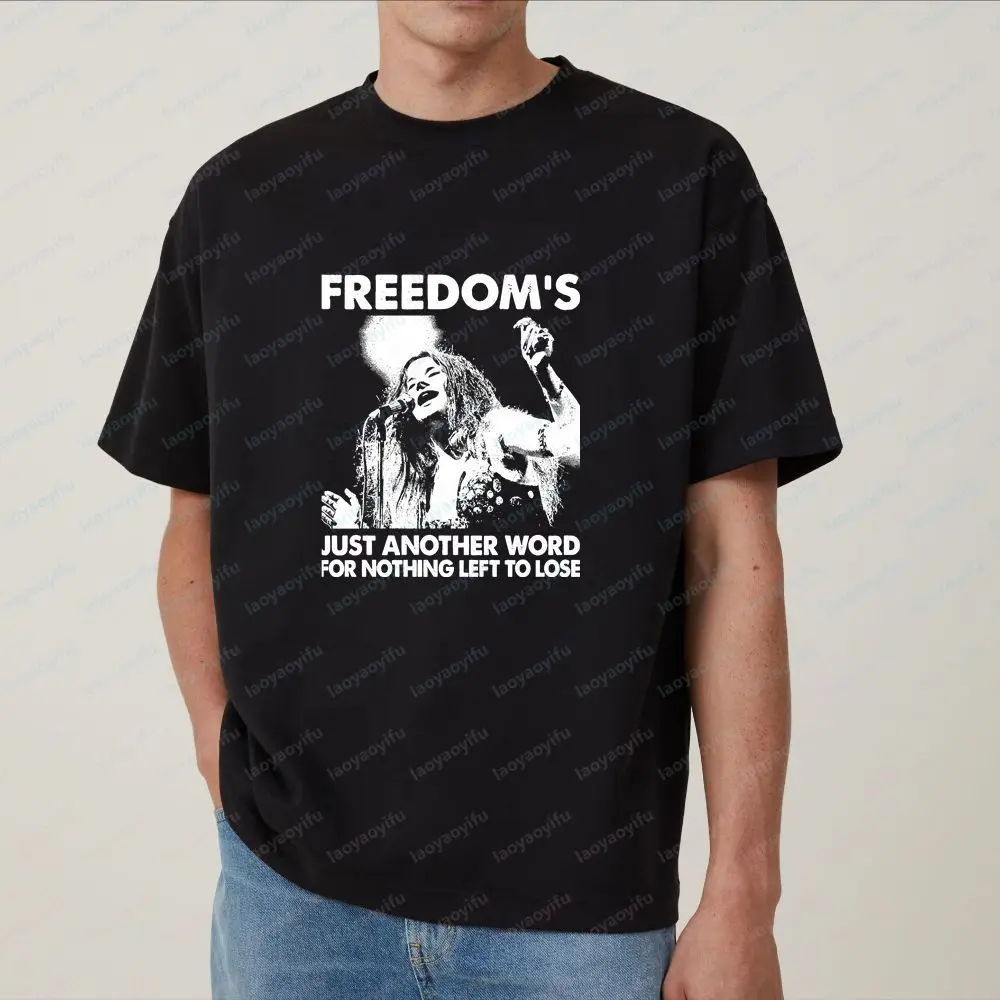 Rock Singer Janis Joplin - Printed T-shirt - Unisex Trendy Short-sleeved T-shirt Suitable for Both Men and Women - Large Size