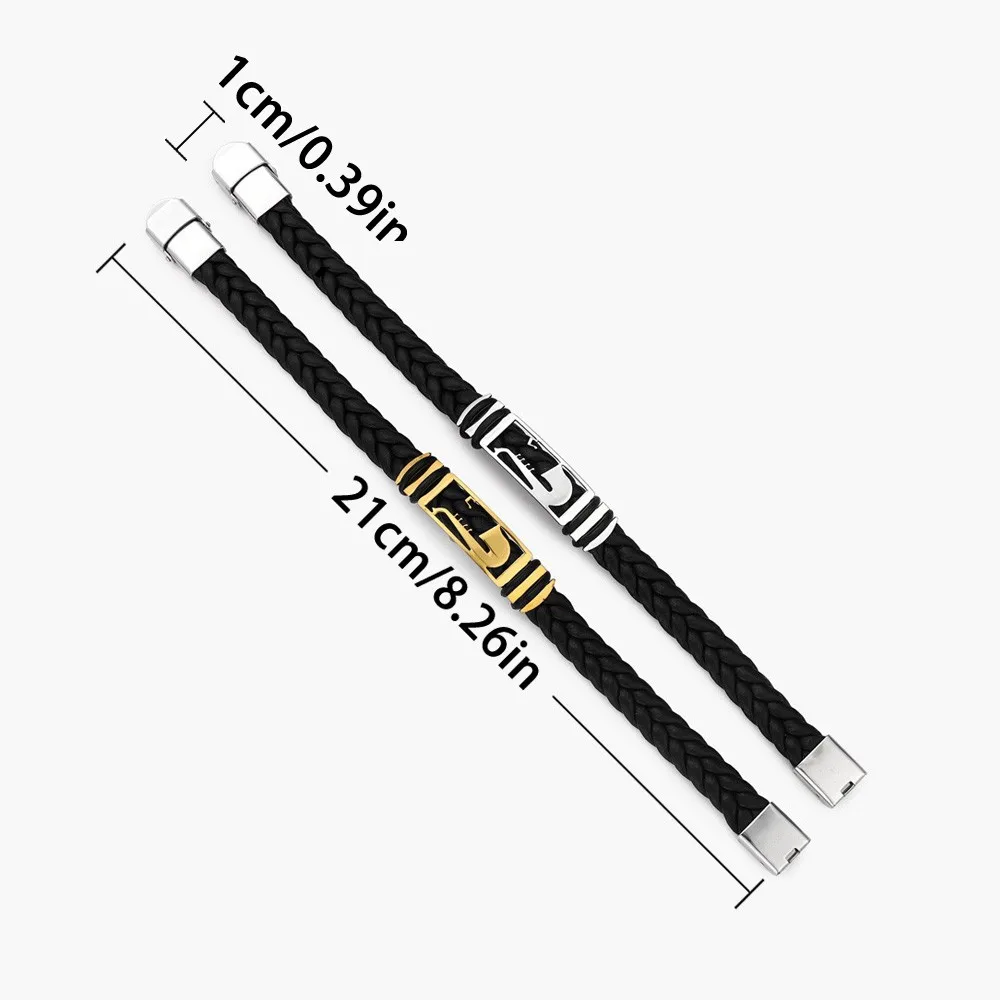New Vintage Metal Instrument Saxophone Woven Leather Rope Bracelet Fashion Men\'s Premium Leather Bracelet Gift Wholesale