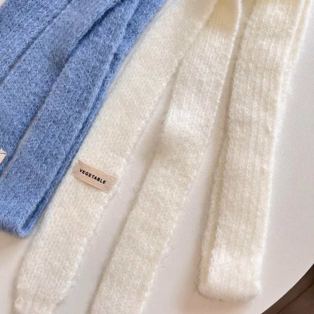 High Quality Solid color Winter Scarf Long Stackable Wear Knitted Scarf Narrow Scarf for Women