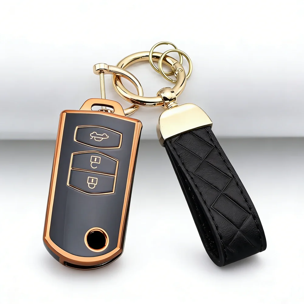 Funda de TPU para llave de coche Mazda Demio 2 3 5 6 M3 M5 M6 CX-5 CX7 CX9 RX8 MX5 MPV 3 botones Protector de soporte de entrada sin llave