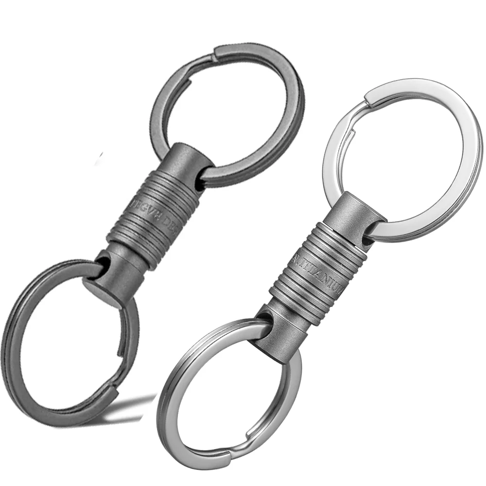 

Titanium Quick Release Keychain, 360° Rotation Separating Keychain,Small Pull Apart Key Chain With Detachable Key Rings