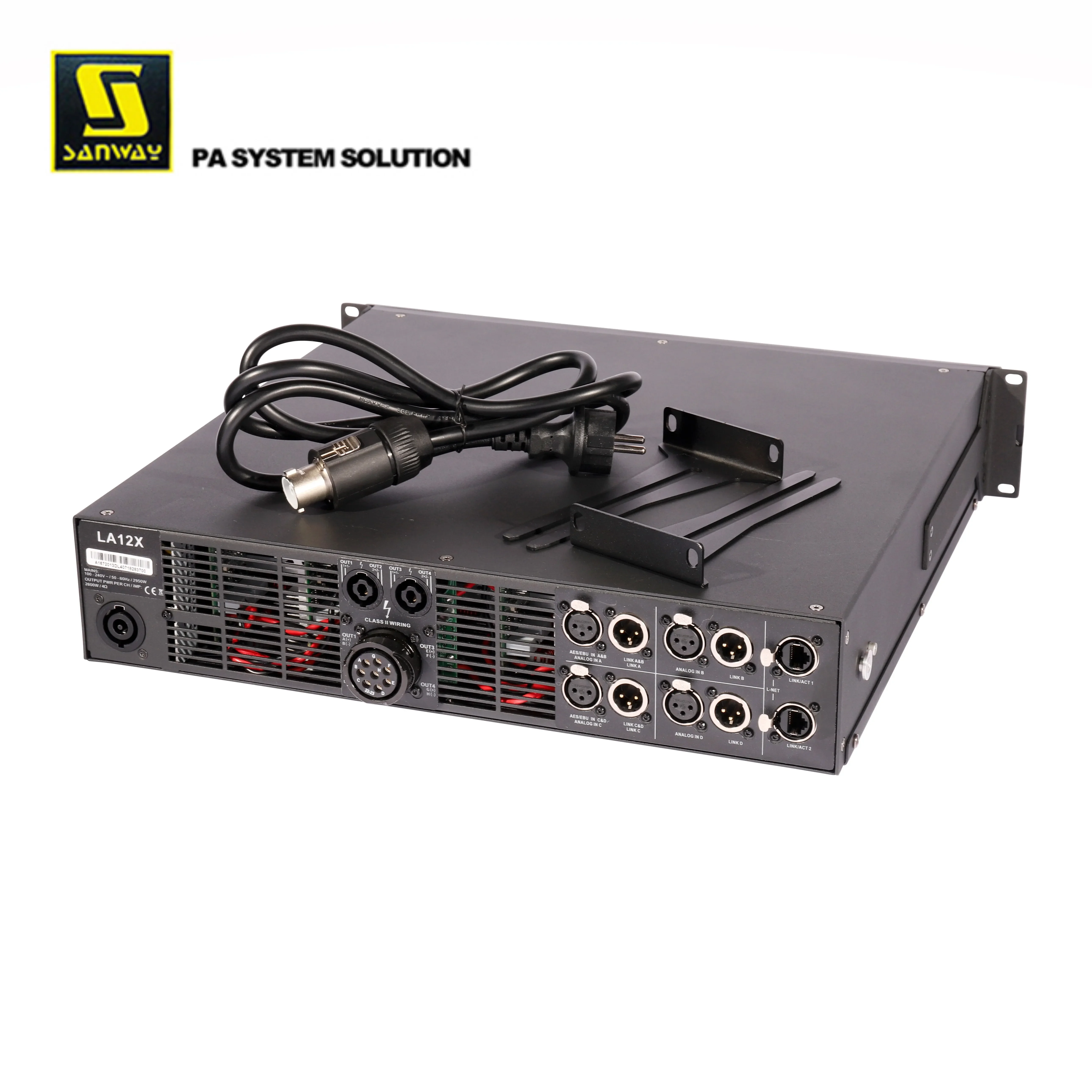 LA12X 4-Channel 12000 Watt Digital Professional Sound System Software Control Class D Amplifier For Live Concert