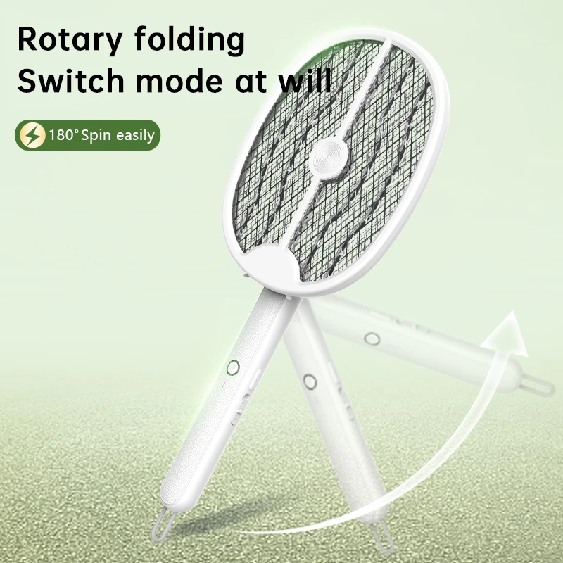 Hang Usb Elektrische Mug Swatter Outdoor 3000V Bug Zapper 180 Graden Opvouwbare Mosquito Racket Huishoudelijke Ultraviolet Fly Swatte