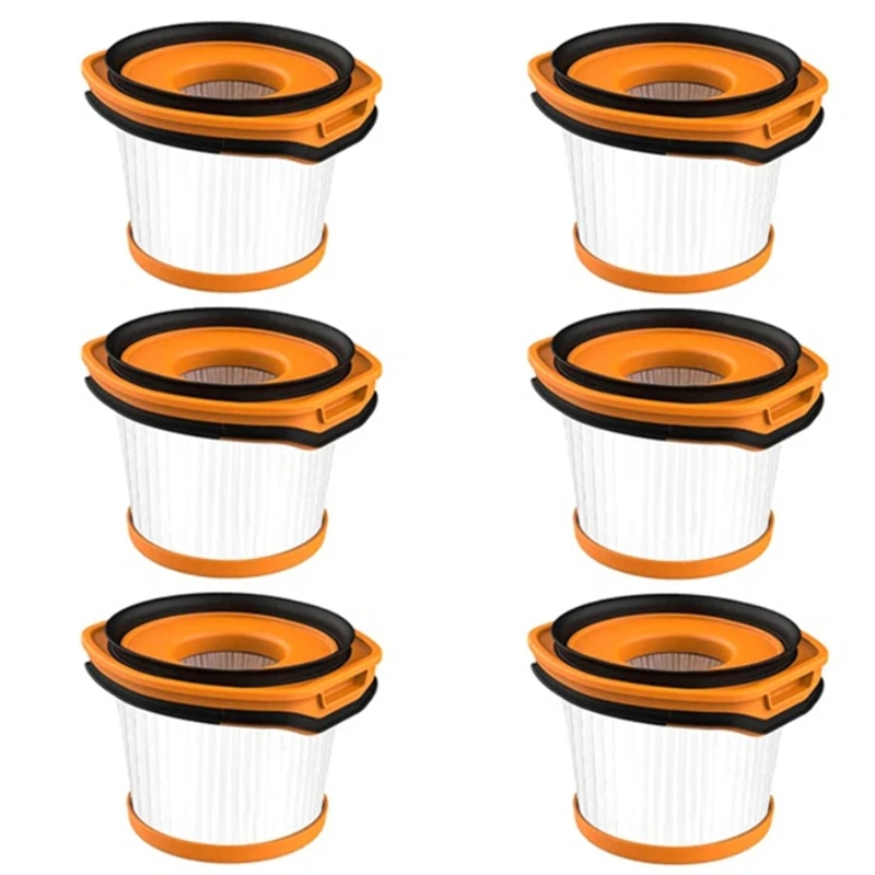 6Pcs Replacement Filter For Shark Wandvac System WV360 WS620 WS630 WS632 Cordless Stick Vacuum,Compare To Part XFFWV360