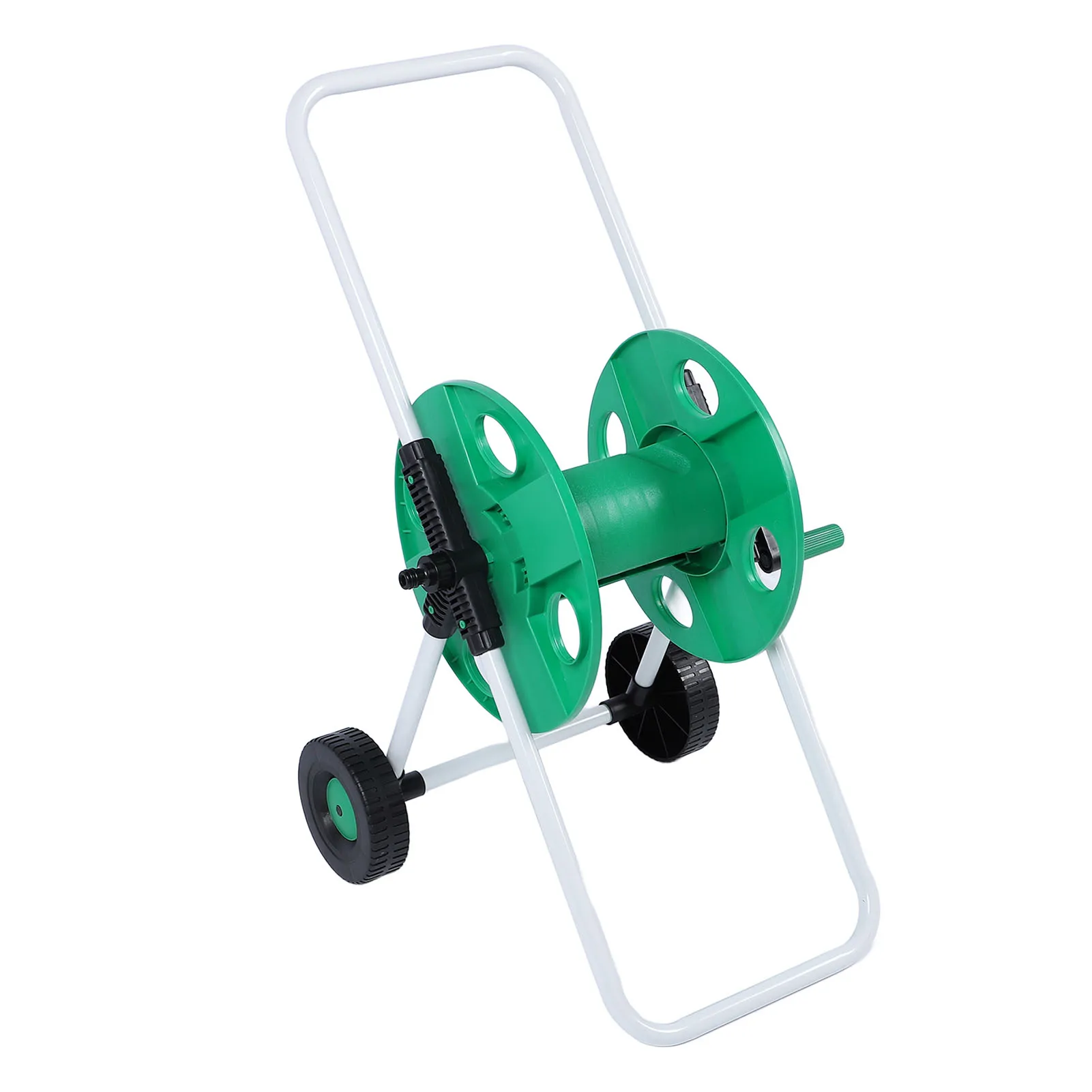 

Hose Storage Stand with Wheels Water Hose Reel Cart Green PP Labor Saving with Wheels Hand Push Hose Storage Cart for Garden