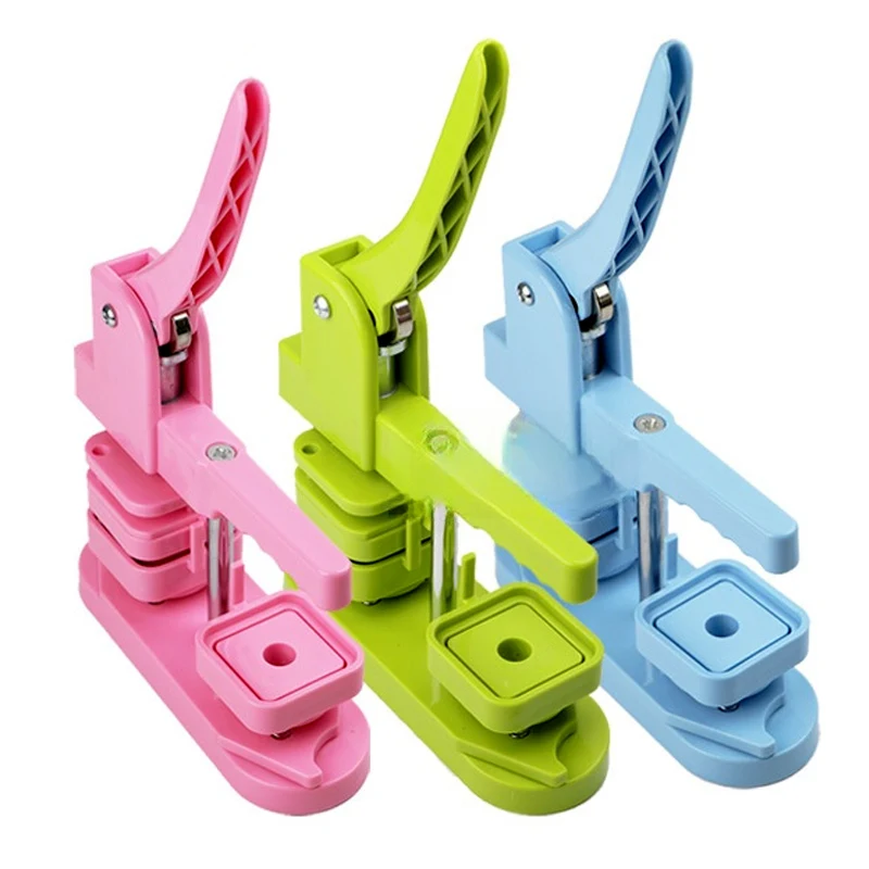 

50MM Square Plastic Badge & Button Making Machine Manual Pin Maker with Magnets New