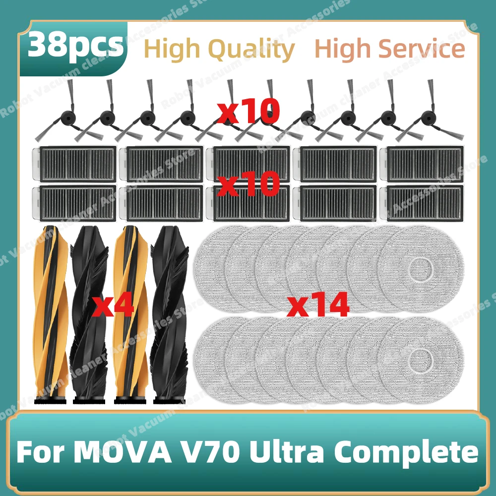 Compatible For MOVA V70 Ultra Complete Vacuum Replacement Parts Main Side Brush Filter Mop Cloth Accessories