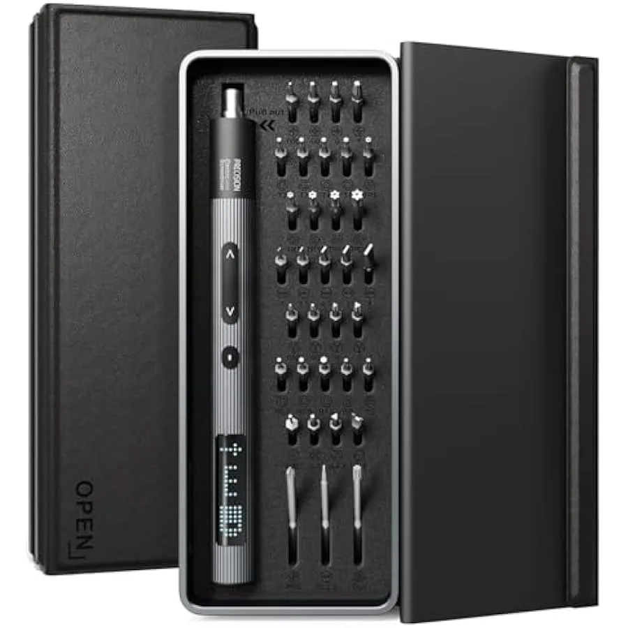 

Мини-набор прецизионных электрических отверток 36 в 1, со светодиодным экраном, перезаряжаемая батарея, набор инструментов для ремонта, кожа 0,3 Нм